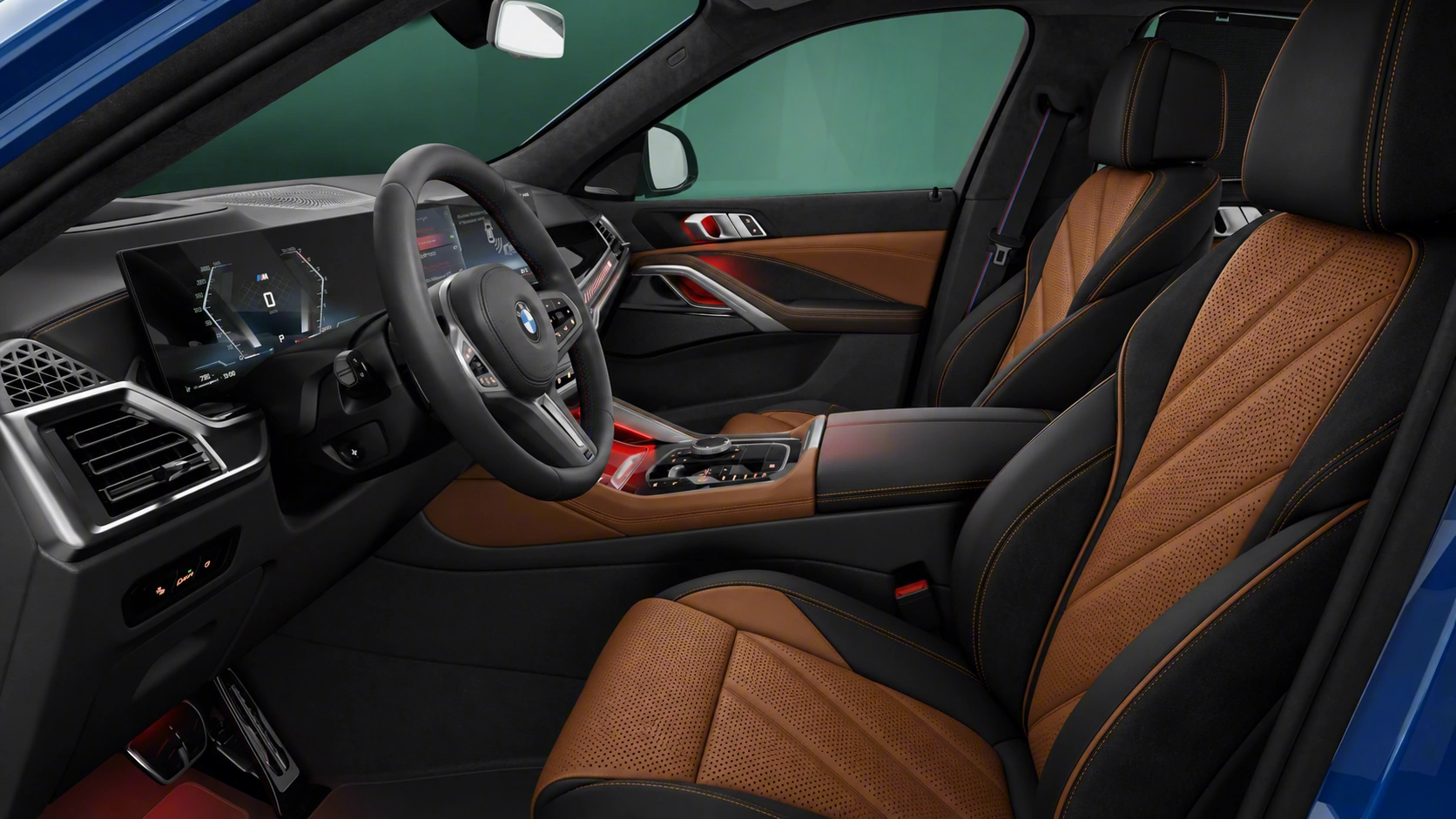 Дизайн-проект салона BMW X6 (G06) — вариант «Коньяк-Табак (Двухцветье диагональю)», визуализация КупиСалон