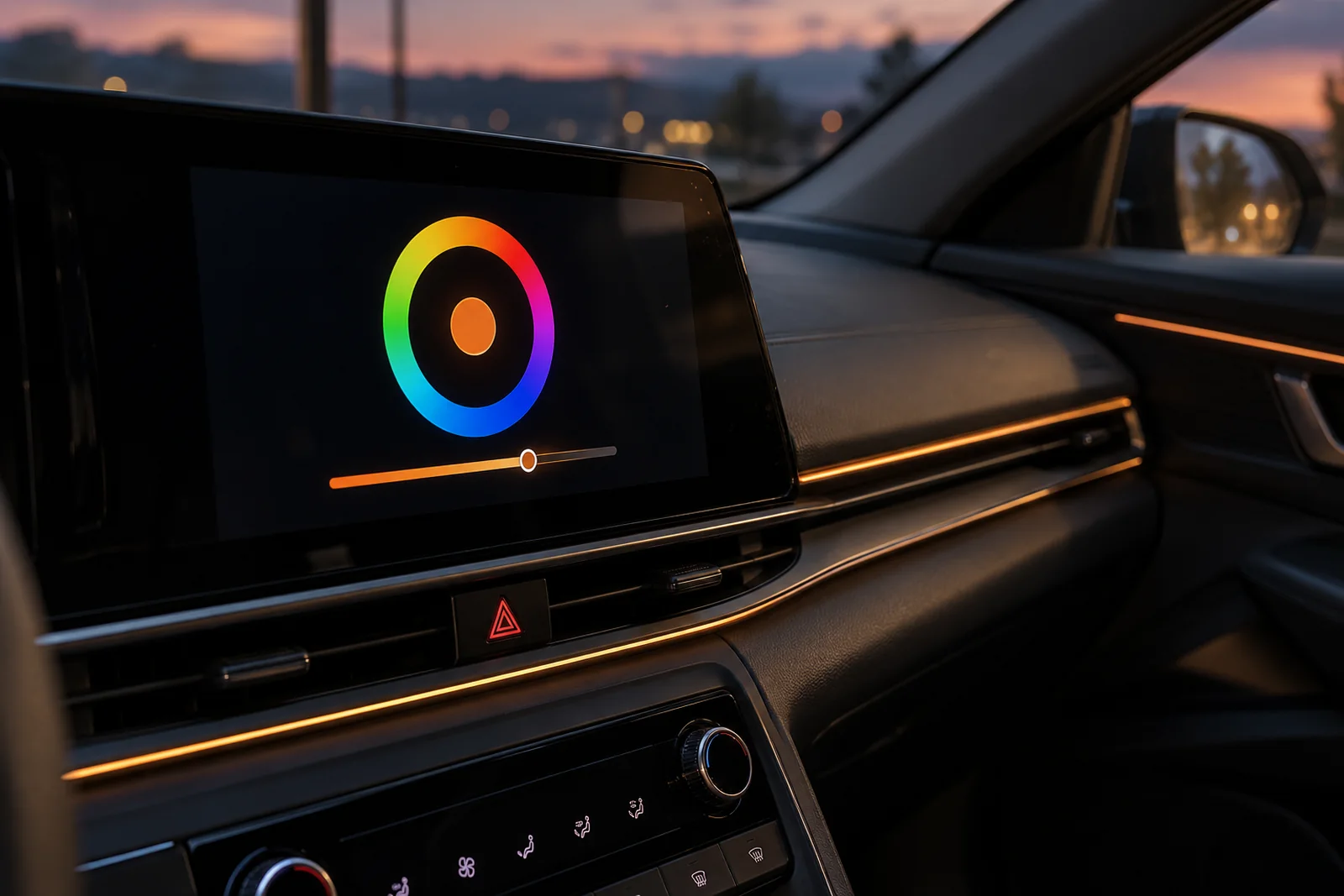 Иллюстрация: выбор цвета контурной подсветки на экране Hyundai Elantra