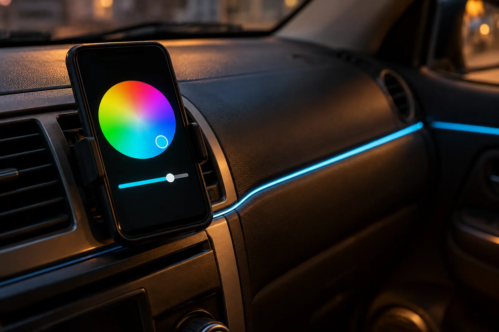 Иллюстрация: управление подсветкой салона с телефона, Suzuki