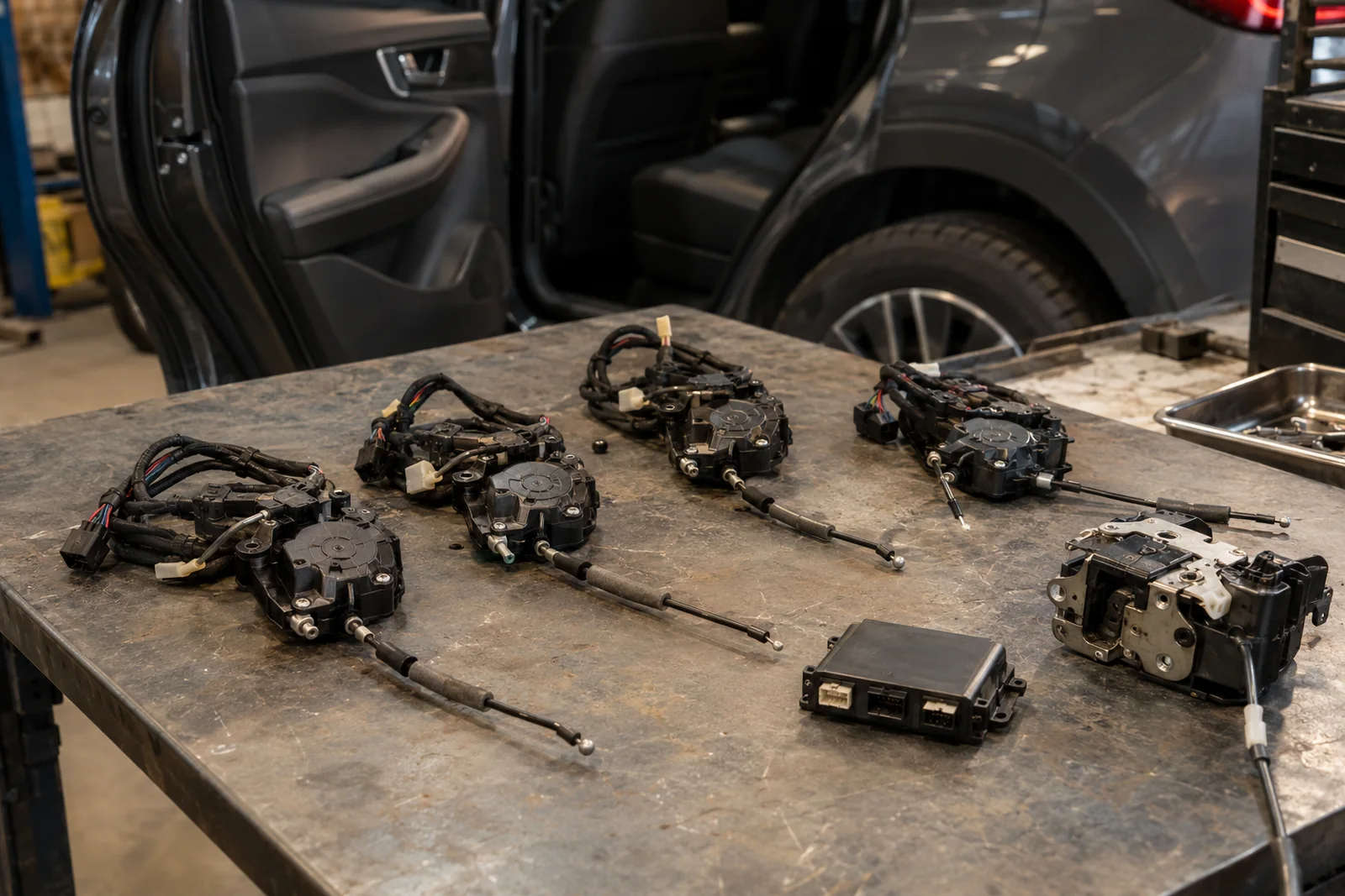 Иллюстрация: комплект электроприводов доводчиков дверей для Chery Tiggo 7 Pro Max
