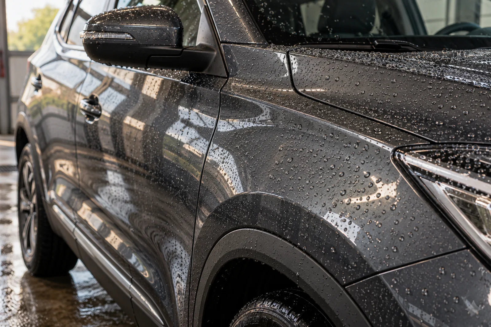 Иллюстрация: капли воды на лакокрасочном покрытии Chery Tiggo 4 Pro