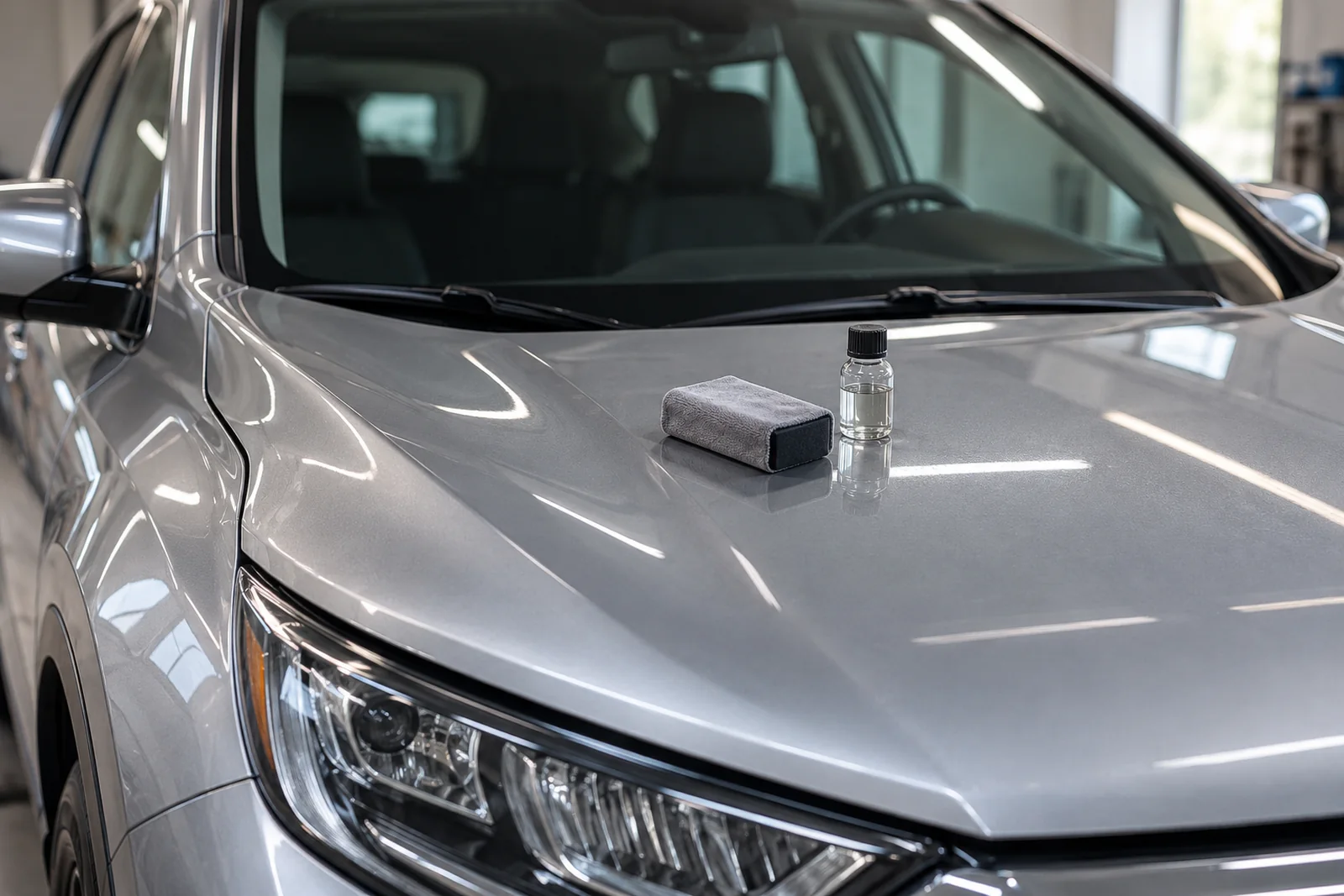 Иллюстрация: нанесение защитного покрытия на капот Honda