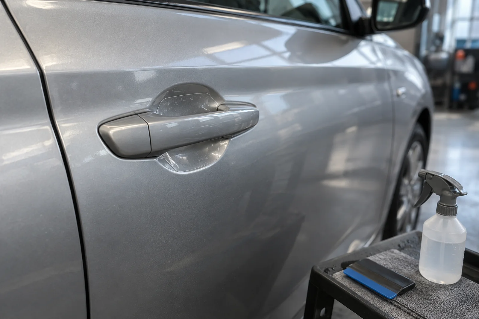 Иллюстрация: защитная плёнка в зоне ручки двери Hyundai