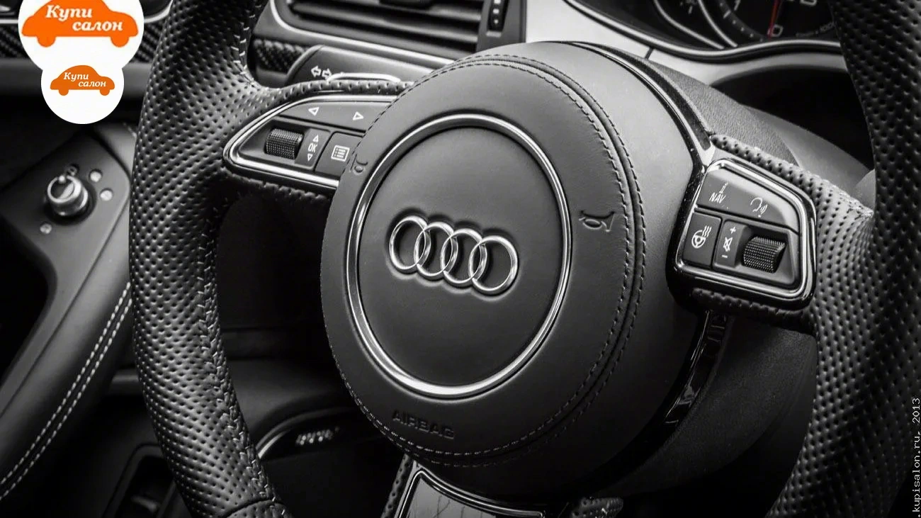 Audi RS 6 — Перетяжка руля Audi RS6 с перфорацией и строчкой, установка подогрева руля
