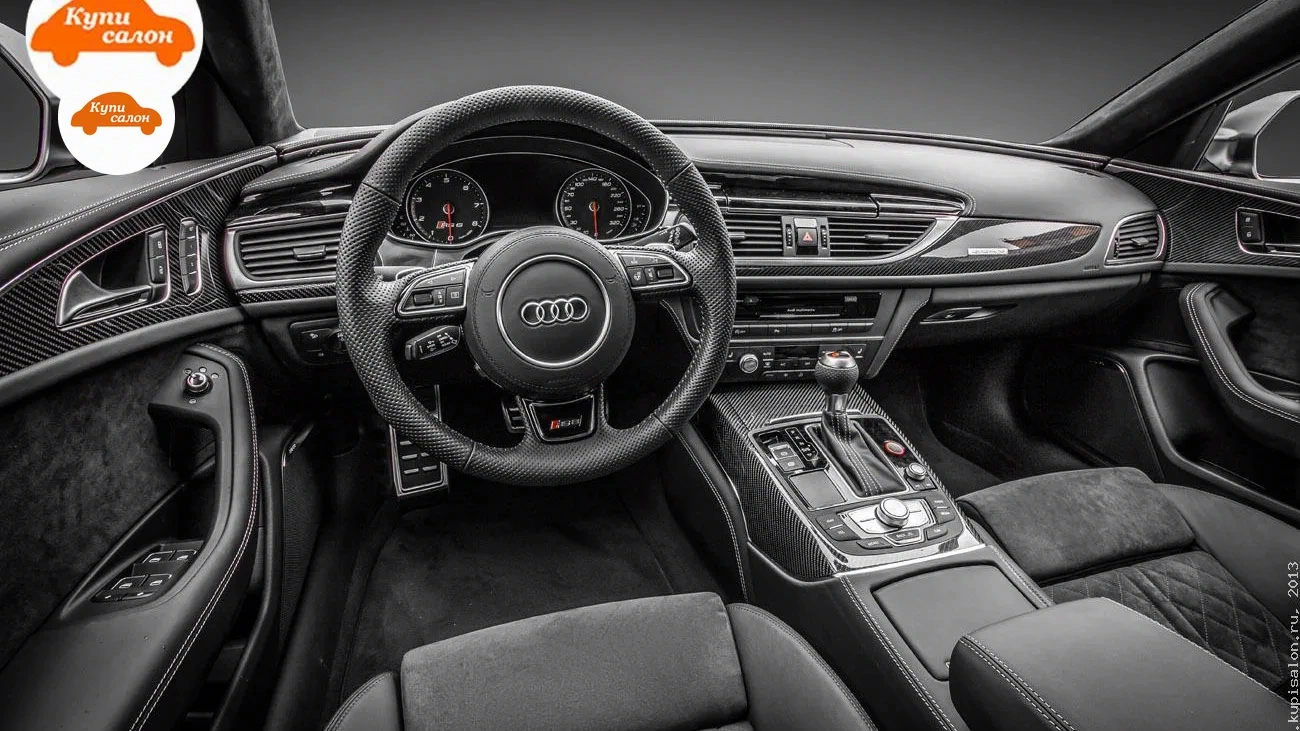 Audi RS 6 — Интерьер Audi с перетяжкой руля, сидений и карбоновыми вставками в салоне