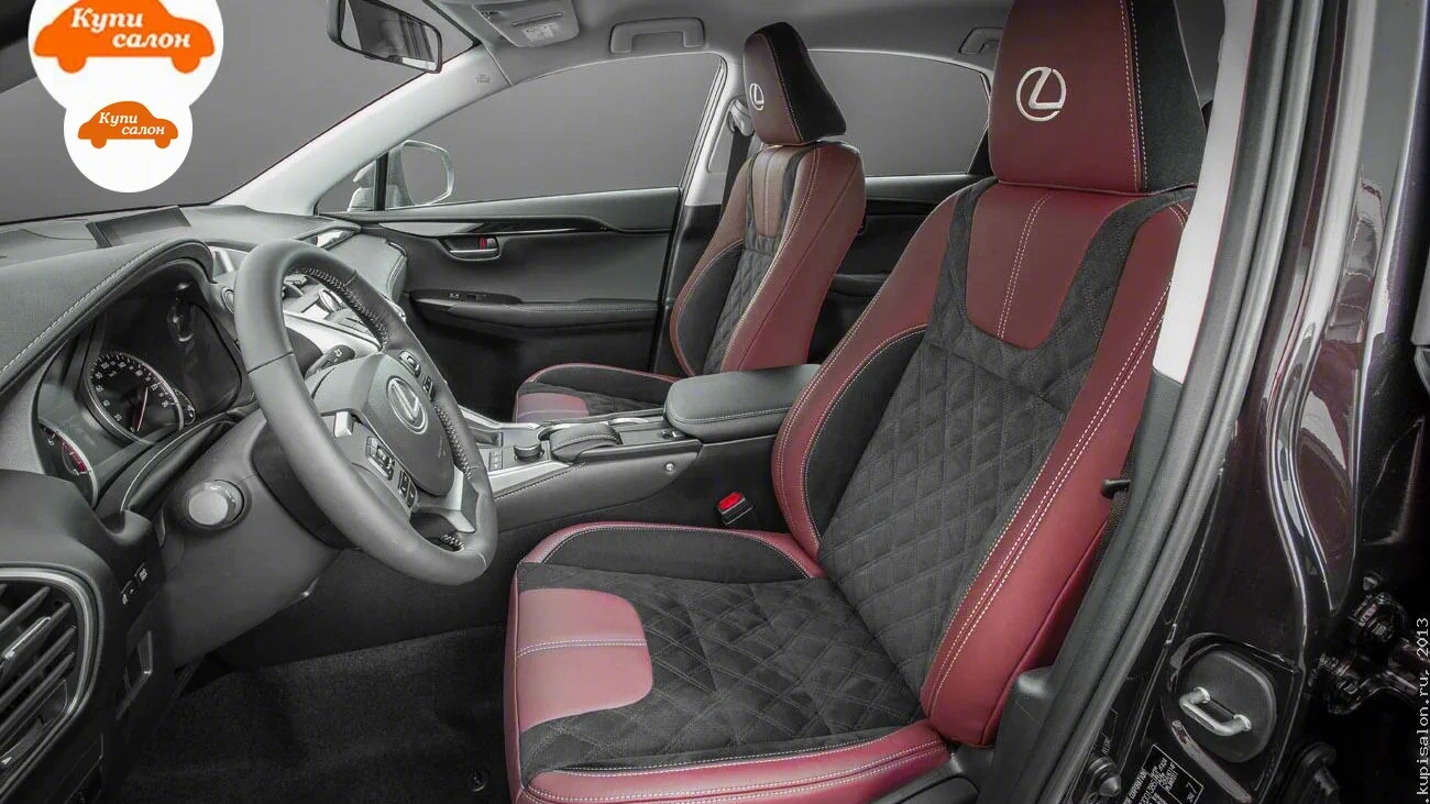 Lexus NX — Перетяжка салона Lexus: сиденья, руль, подлокотник. Кожа, ромб, вышивка