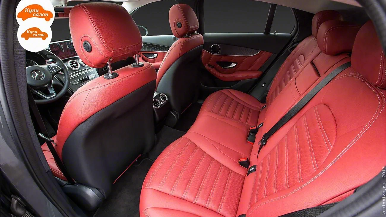 Mercedes-Benz GLC — Перетяжка салона Mercedes-Benz красной кожей с перфорацией и строчкой