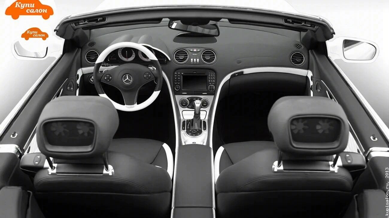 Mercedes-Benz SL — Интерьер Mercedes-Benz SL-Class с перетяжкой салона в черно-белую кожу