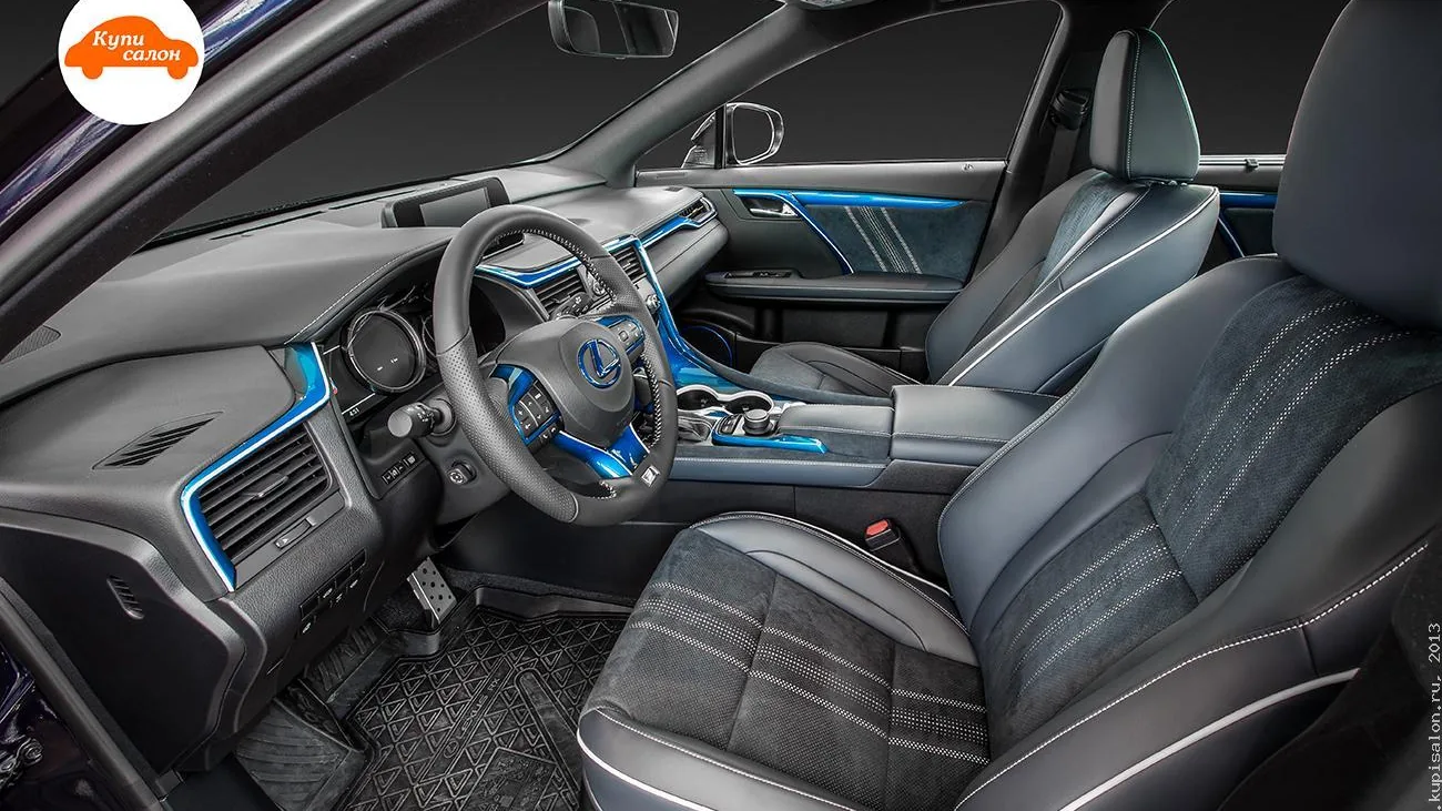 Амбиентная подсветка салона Lexus Rx по контуру дверей и панели
