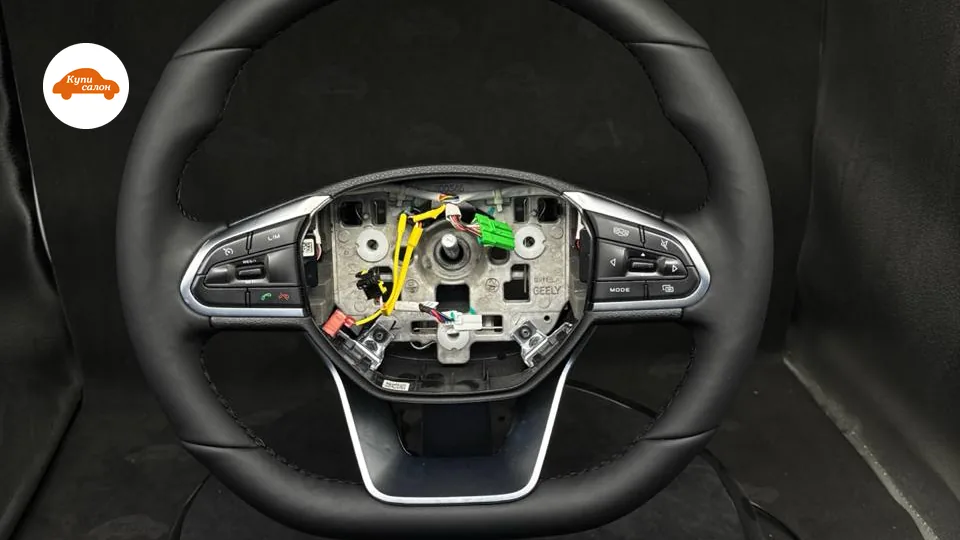 Перетяжка руля черной кожей для Geely