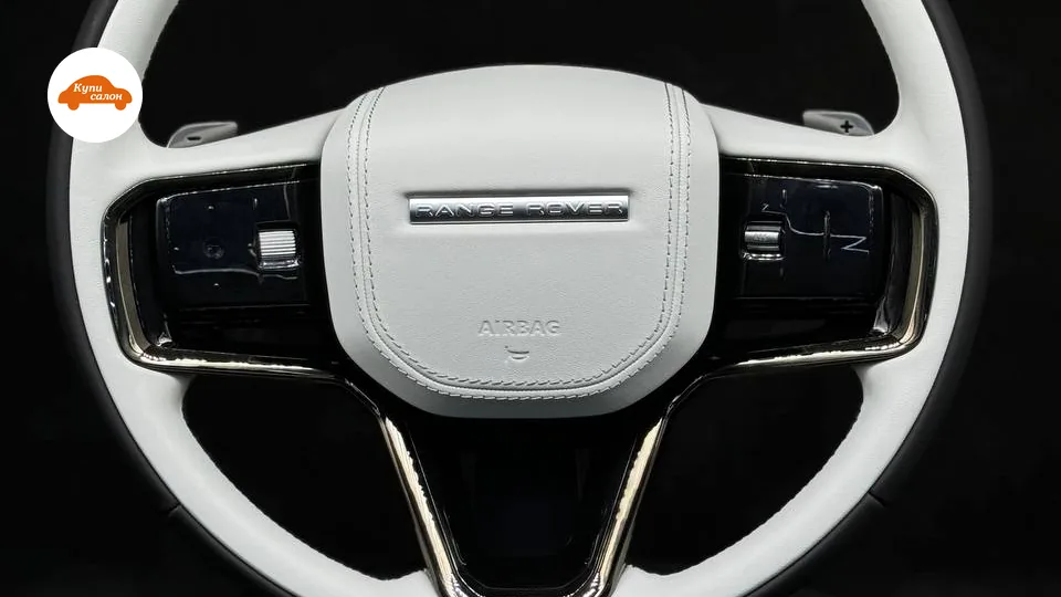 Руль с надписью Range Rover в светлой коже