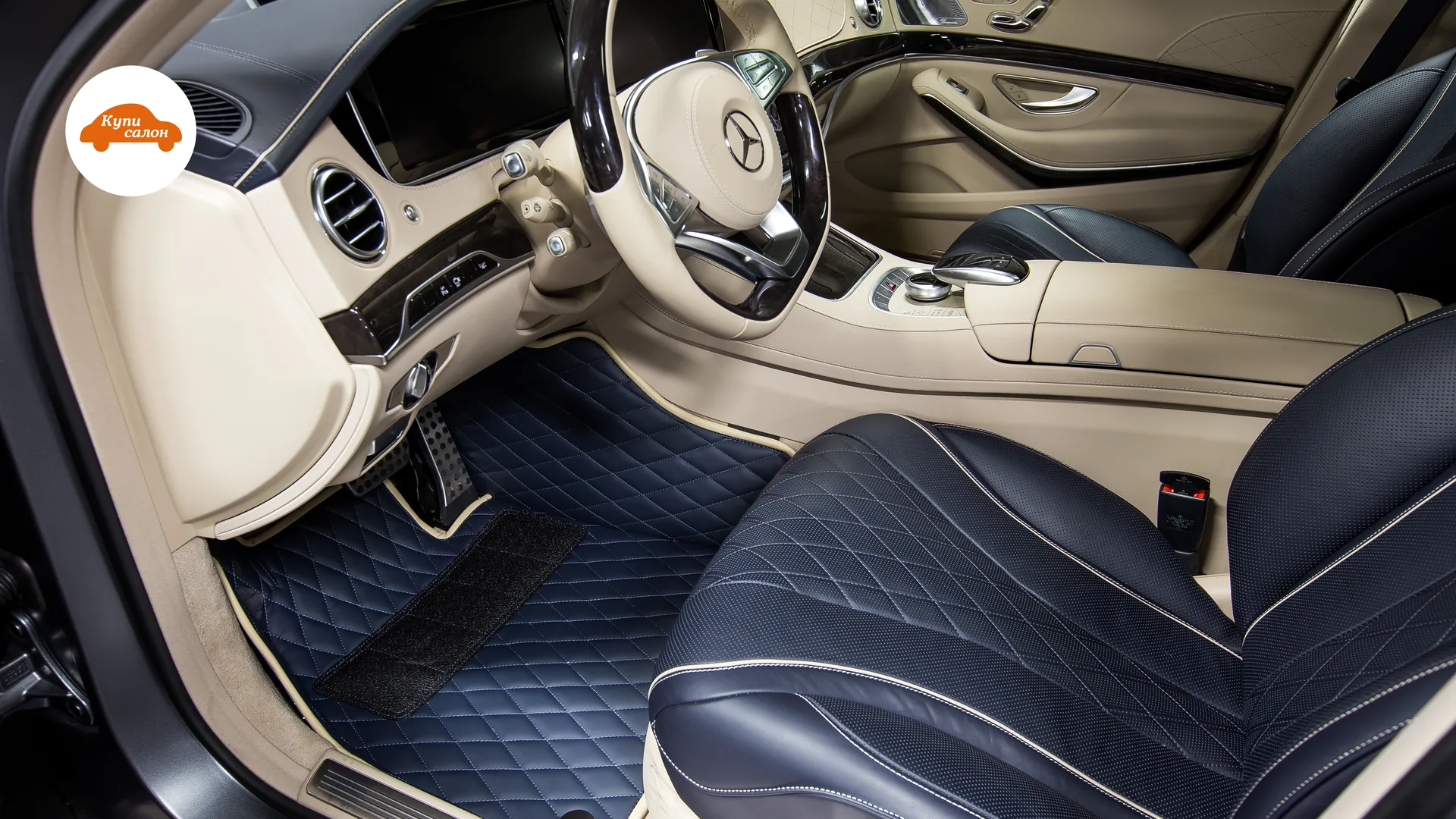 Перетяжка сидений Mercedes-Benz S-Class — водительское место, переднее сиденье и пол
