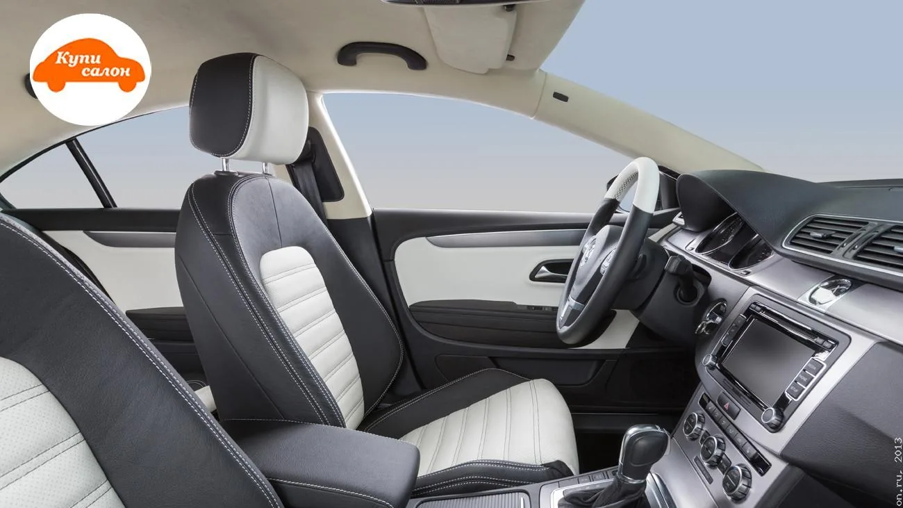 Перетяжка сидений Volkswagen Passat Cc — передние сиденья и торпедо со стороны пассажира