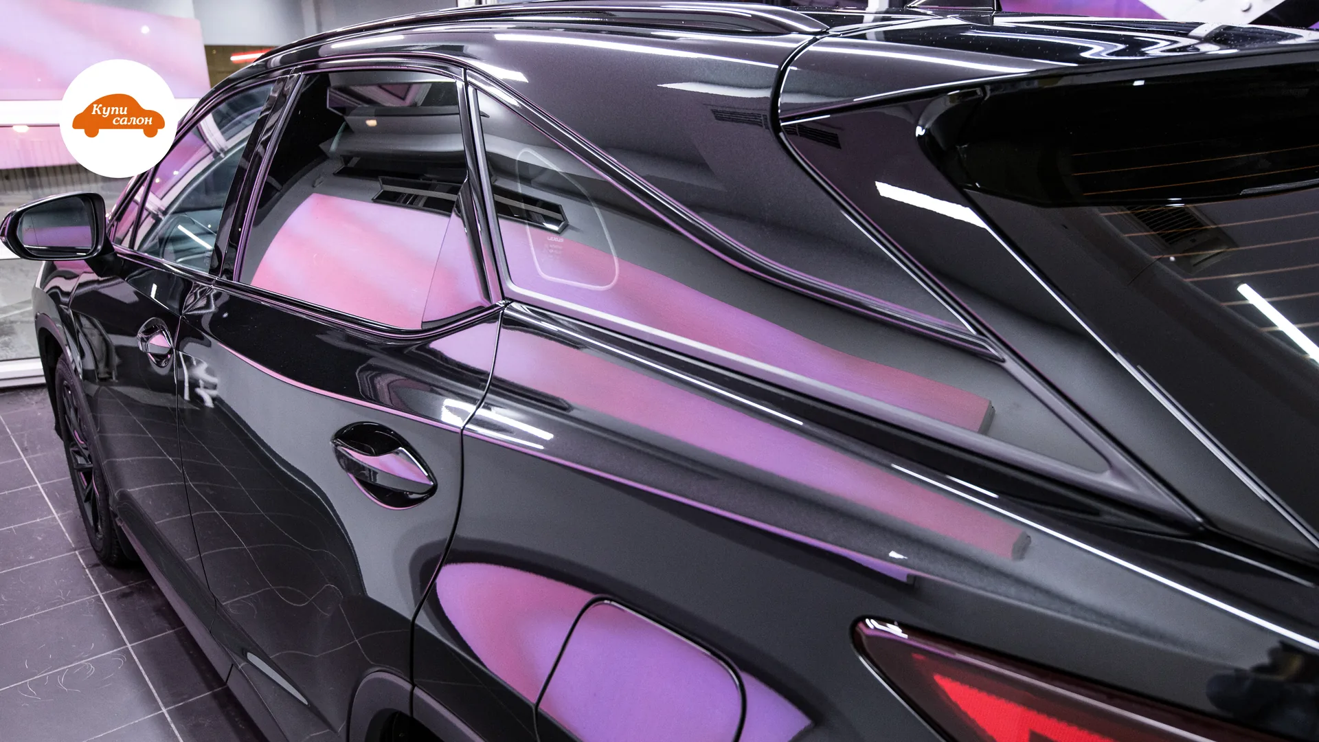Тонировка Lexus RX — левая сторона, окна и задняя стойка крупно